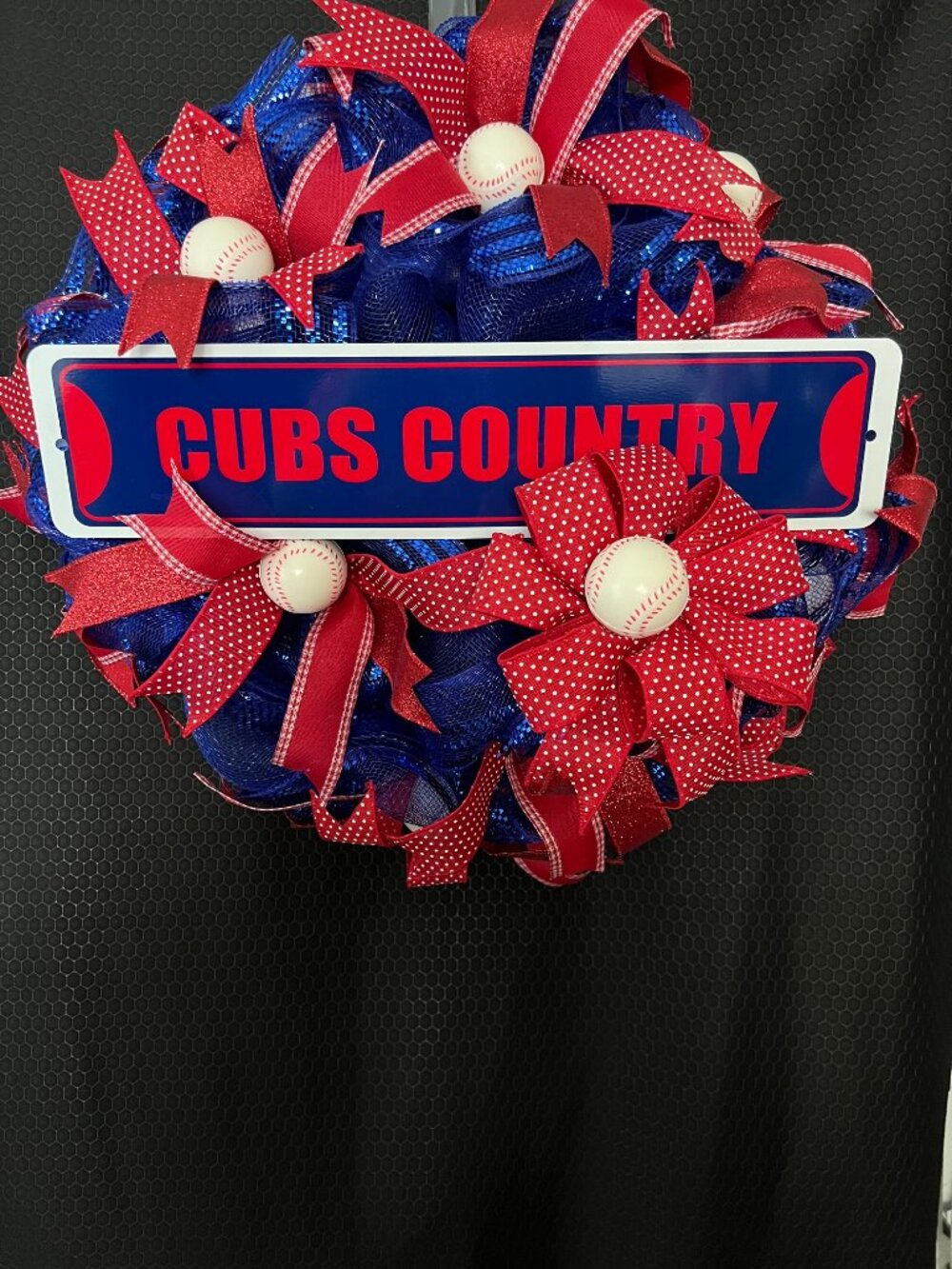 Chicago Cubs Deco Mesh Baseball Wreath